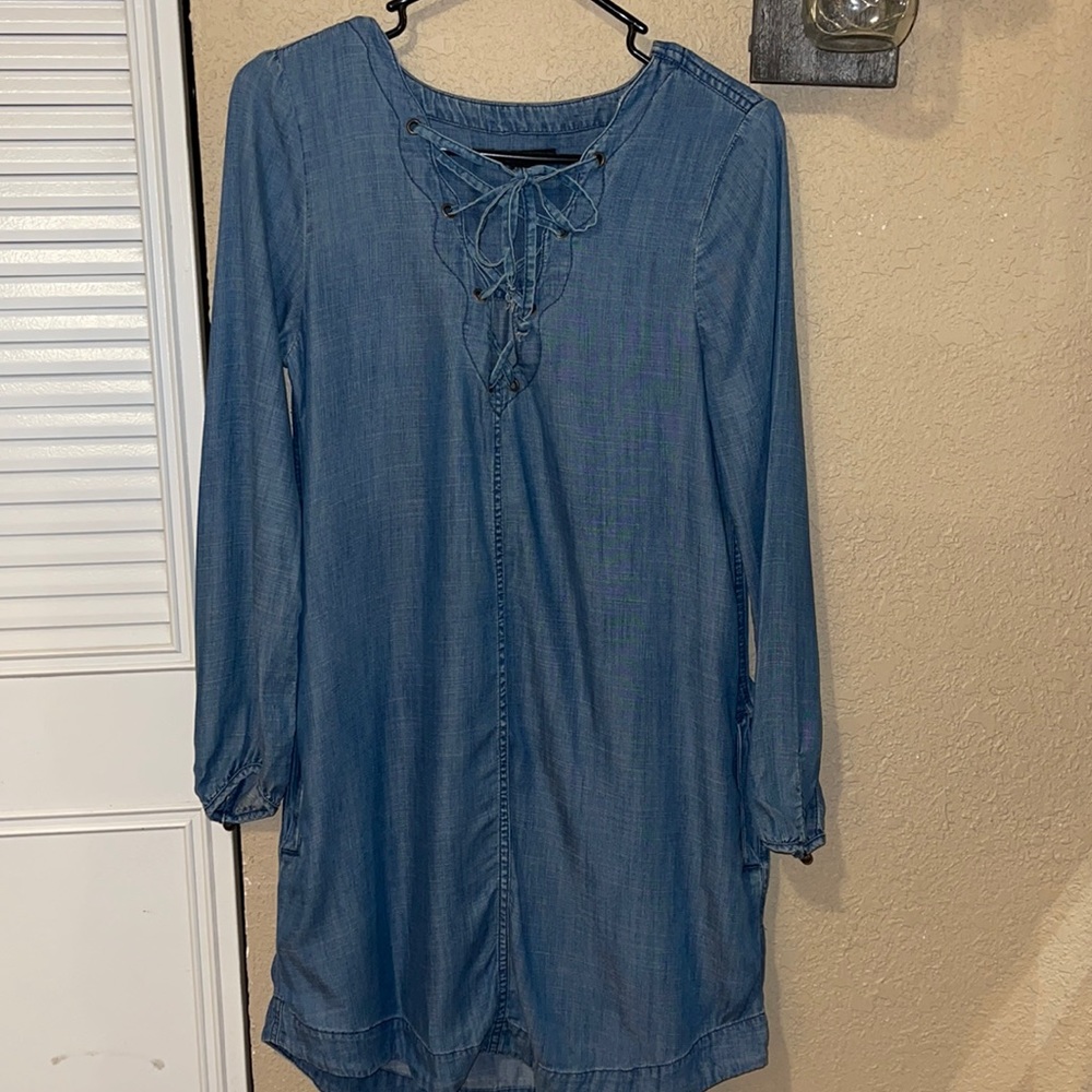 American Eagle Outfitters Medium Wash Denim Shirt Dress Size Small